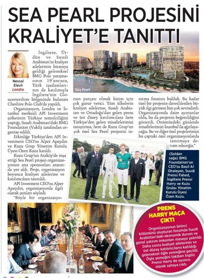  Milliyet- Seapearl projesini kraliyete tanıttı