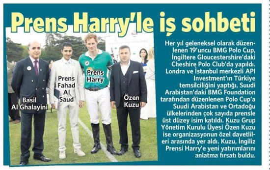  Milliyet- Prens Harry ile iş sohbeti