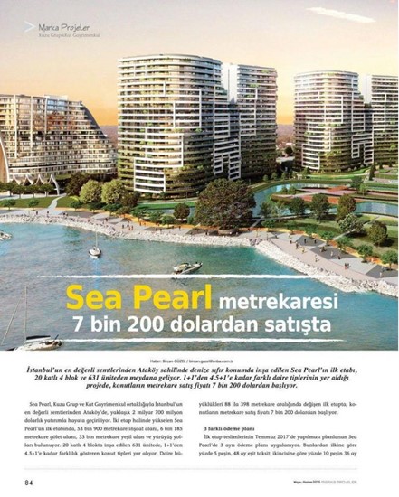  Marka projeler- Seapearl metrekaresi 7.200 dolardan satışta