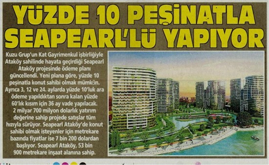  Posta – %10 peşinatla Seapearl’lü yapıyor