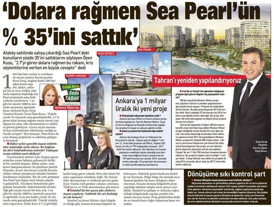  Sabah -Dolara rağmen Seapearl’ün %35 ini sattık